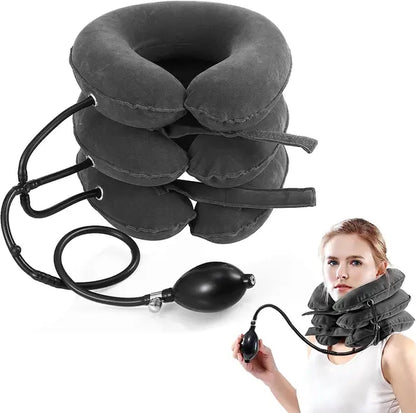 Cervical Neck Traction Device Relief for Chronic Neck & Shoulder Alignment Pain Inflatable Neck Stretcher Collar